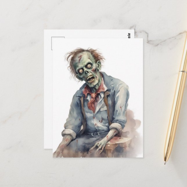 Cartão Postal Zumbi de Aquarela (Frente/Verso In Situ)