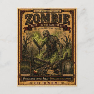 Cartão Postal Zumbi, Monstro de Circo Vintage