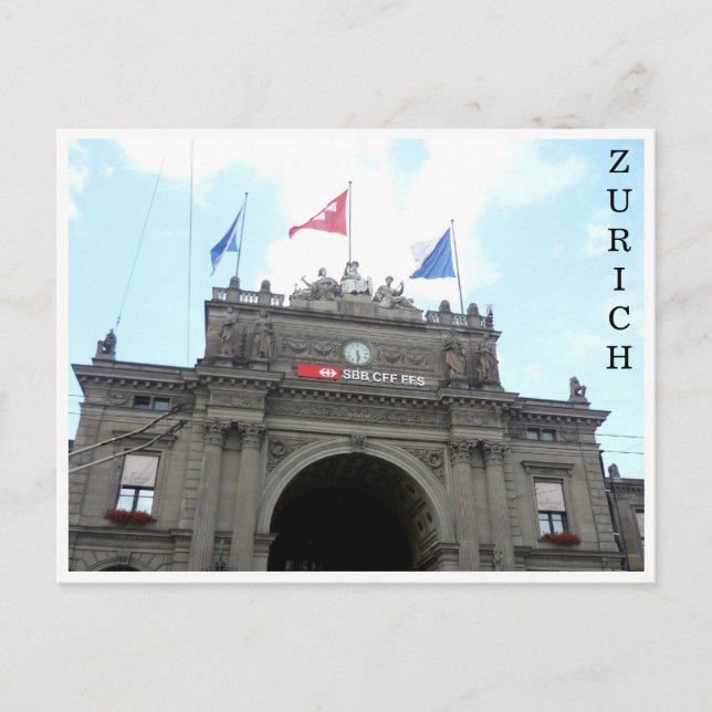 Cartão Postal zürich hauptbahnhof (Frente)