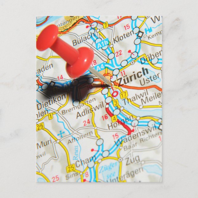 Cartão Postal Zürich, Suiça (Frente)