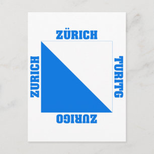 Cartão Postal Zurich Suiça Canton Flag