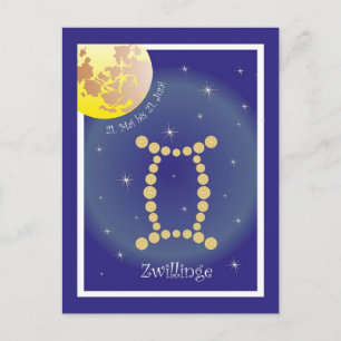 Cartão Postal Zwillinge 21. Mai bis 21. Juni Postkarte
