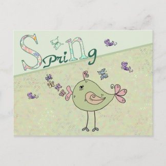 Cartão Postal Zwitschern im Frühling