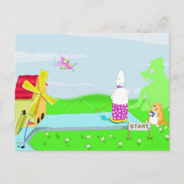 cartão poste de golfe louco