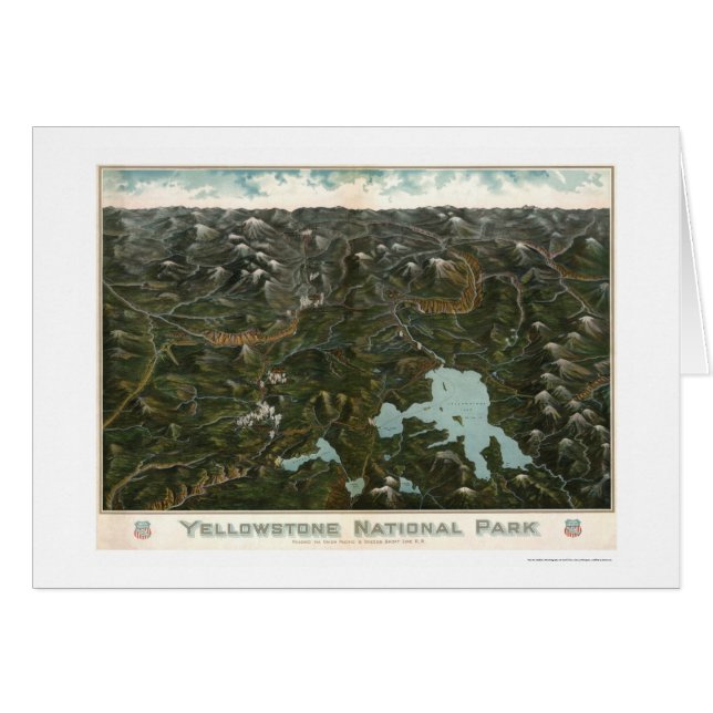 Cartão Poster 1902 do parque nacional de Yellowstone (Frente Horizontal)