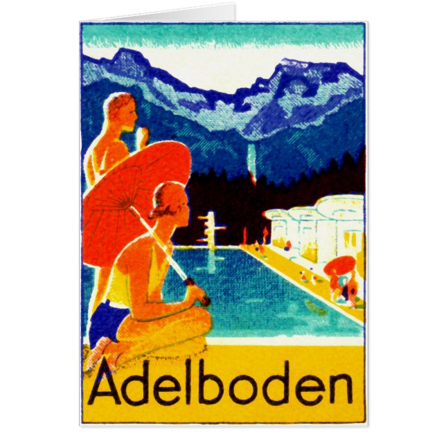 Cartão Poster 1925 da suiça de Adelboden (Frente)