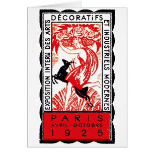 Cartão Poster 1925 do art deco de Paris