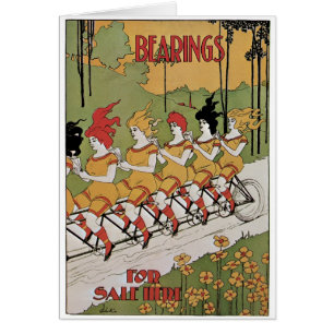 Cartão Poster da bicicleta dos rolamentos