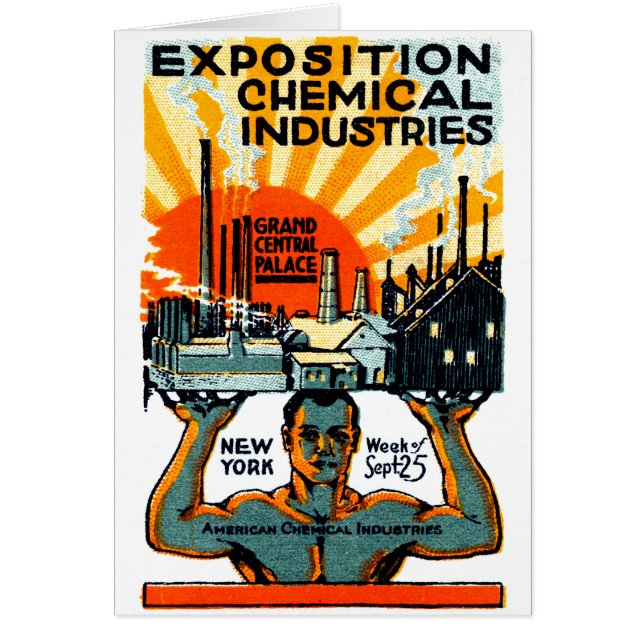 Cartão Poster da exposição de 1917 produtos químicos (Frente)