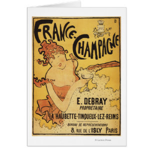 Cartão Poster da propaganda de E. Deb Ray Champagne