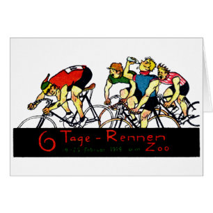 Cartão Poster da raça de bicicleta 1914