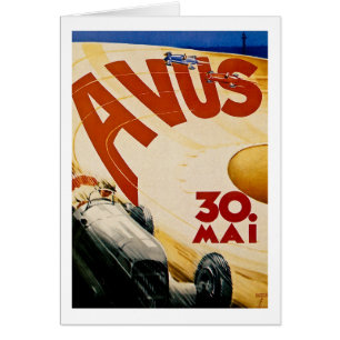 Cartão Poster da raça do vintage AVUS