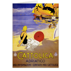 Cartão Poster das viagens vintage de Cattolica Adriatico