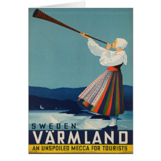 Cartão Poster das viagens vintage de Varmland da suecia