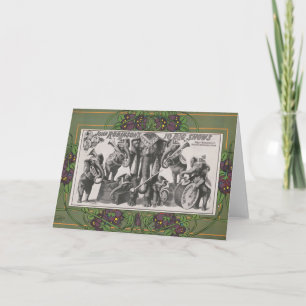 Cartão Poster De Circo De Instrumentos De Jogada De Elefa