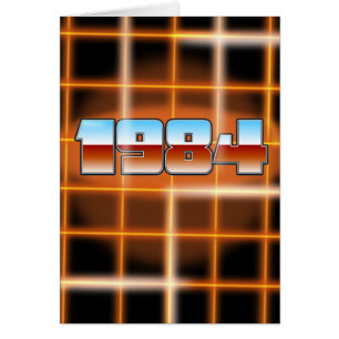 Cartão Poster de desenho eletrônico de 1984.