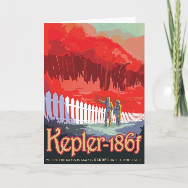 Cartão Poster De Espaço Retroativo Do Kepler-186f. (Frente)
