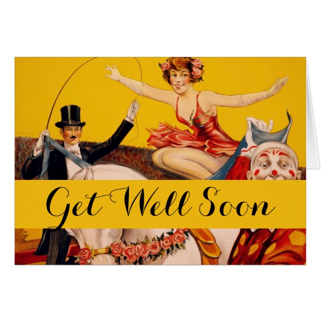 Cartão Poster de executor do Circus Colortivo Vintage (Frente Horizontal)