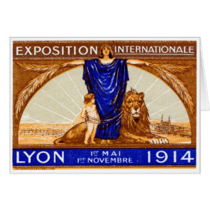 Cartão poster de Expo Internacional Lyon 1914