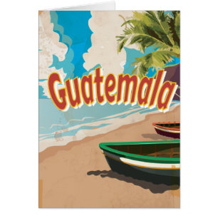 Cartão Poster de férias da Guatemala Vintage