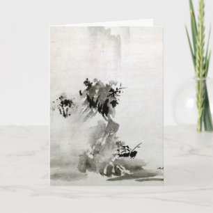 Cartão Poster de Paisagem Sesshu Toyo Haboku-Sansui