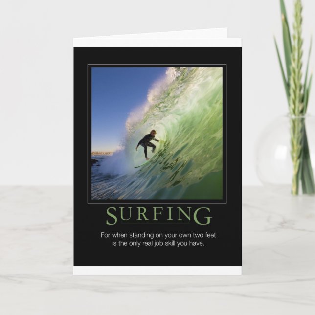 Cartão Poster de Surfing_Demotivational (Frente)