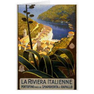 Cartão Poster de viagens 1920 de Riviera Italienne