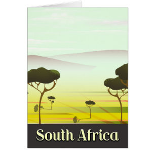 Cartão Poster de viagens da noite da paisagem sul-african