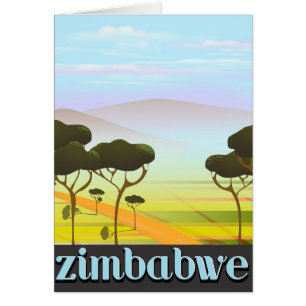 Cartão Poster de viagens da paisagem de Zimbabwe
