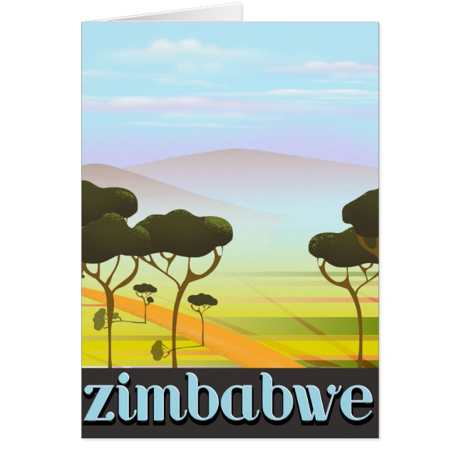 Cartão Poster de viagens da paisagem do Zimbábue (Frente)