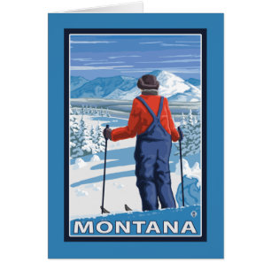 Cartão Poster de viagens de AdmiringMontanaVintage do