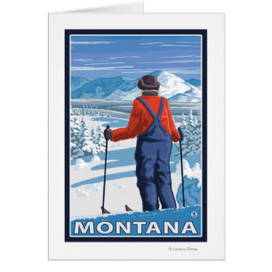 Cartão Poster de viagens de AdmiringMontanaVintage do
