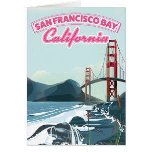 Cartão Poster de viagens de Baía de São Francisco