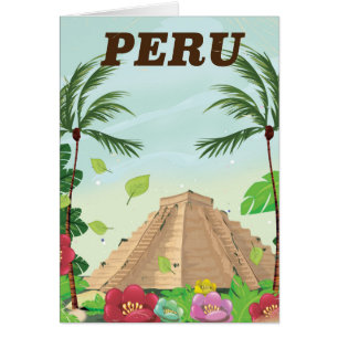 Cartão poster de viagens de desenho animado da América d