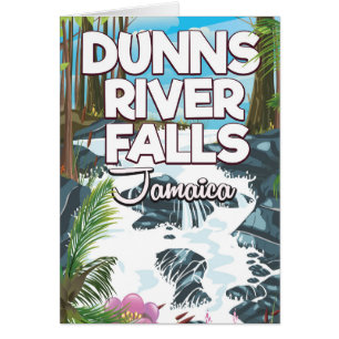 Cartão poster de viagens de Dunn's River Falls Jamaica