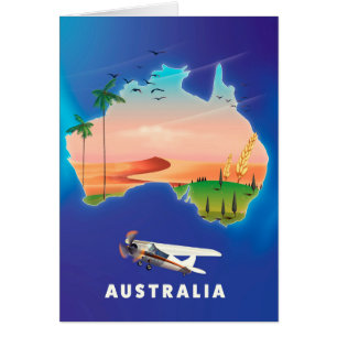Cartão poster de viagens de Feriados da Austrália