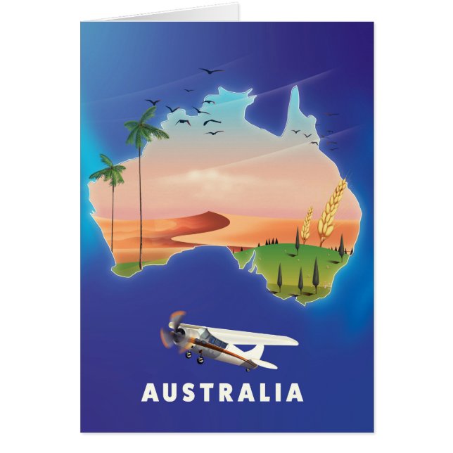 Cartão Poster de viagens de Férias da Austrália (Frente)