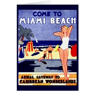 Cartão poster de viagens de Miami Beach de 1925