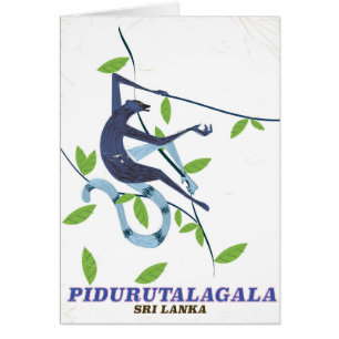 Cartão Poster de viagens de Pidurutalagala no Sri Lanka.