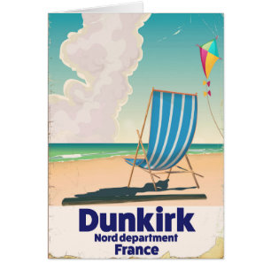 Cartão Poster de viagens de praia Dunkirk