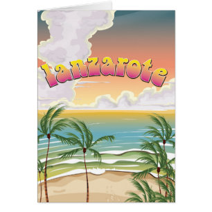 Cartão Poster de viagens de praia Lanzarote