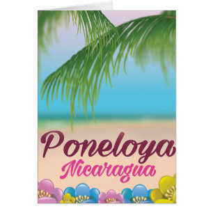 Cartão poster de viagens de praia Poneloya nicaragua