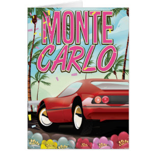 Cartão poster de viagens de supercarro Monte Carlo