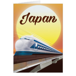 Cartão Poster de viagens de Trem de Bullet no Japão
