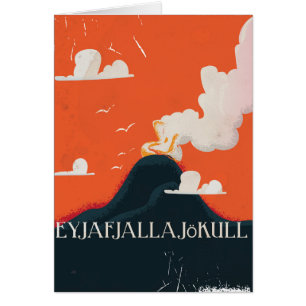 Cartão Poster de viagens de vulcão Eyjafjallajökull