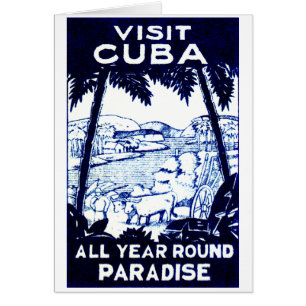 Cartão Poster de viagens do cubano do vintage