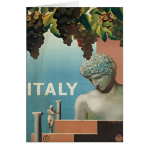 Cartão Poster de viagens do italiano do vintage de Italia