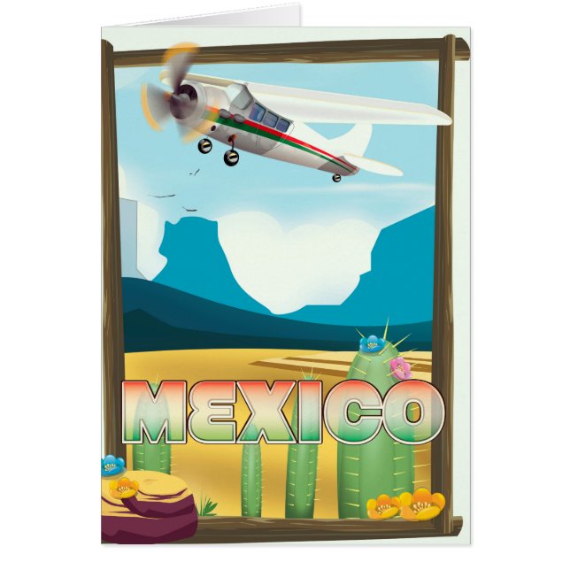Cartão Poster de viagens do México. (Frente)