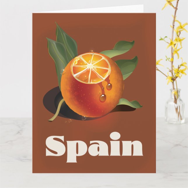 Cartão poster de viagens laranja espanha (Flor Amarela)