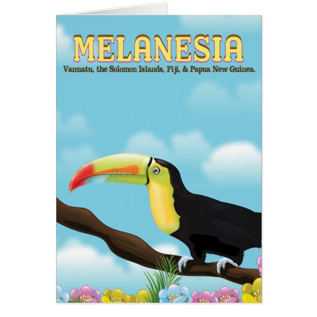Cartão Poster de viagens Melanesia Toucan (Frente)